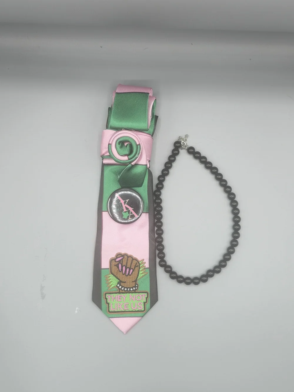 AKA Sorority Hat and Tie NECKLACE SET.